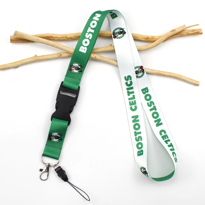 Hot sell American basketball team Boston Celtics lanyard for key ID card badge holder