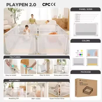 High Quality Kids Playpen Plastic Safety Fence Visible View Save Space Portable Play Yard Protection Babi Playpen
