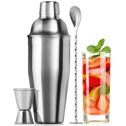 OUYADA Factory Top Seller Stainless Steel Bar Accessories Kit Cocktail Shaker Set With Stand Art Deco Cocktail Set