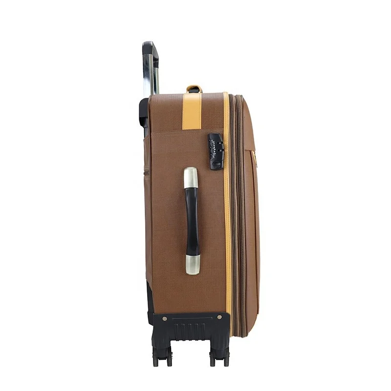 Personalized soft PU leather suitcase set travel luggage sets trolley bags luggage