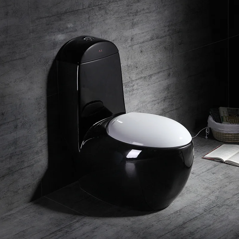 Ordinary household toilet round egg color conjoined floor row toilet rainbow suction toilet