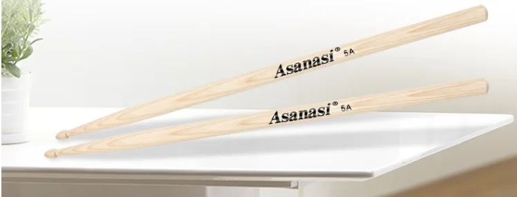 drum sticks oak wood play drum set Asanasi logo