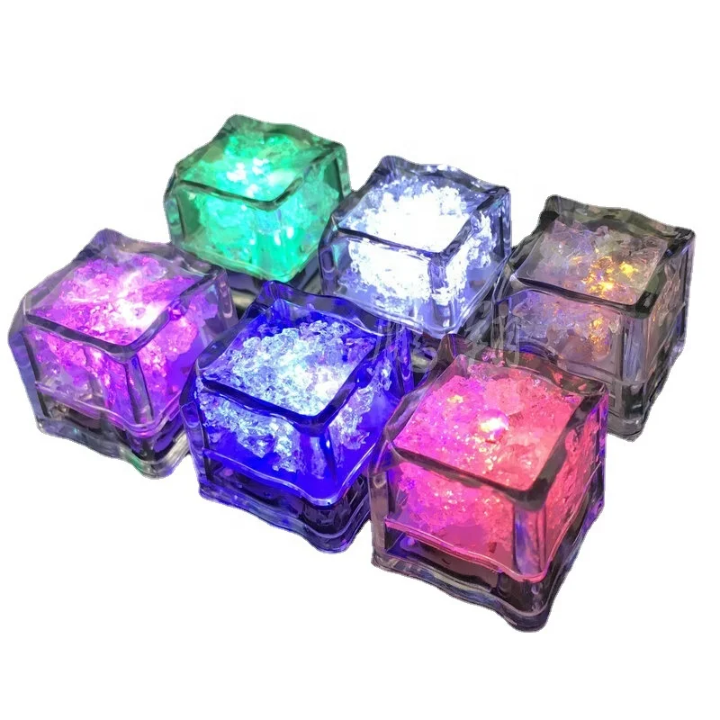 Best LED Glow Ice Cube Fast Slow Flashing LED Lights Glitter Light Up Ice Cube LED Ice Cubes For Party Bar Christmas