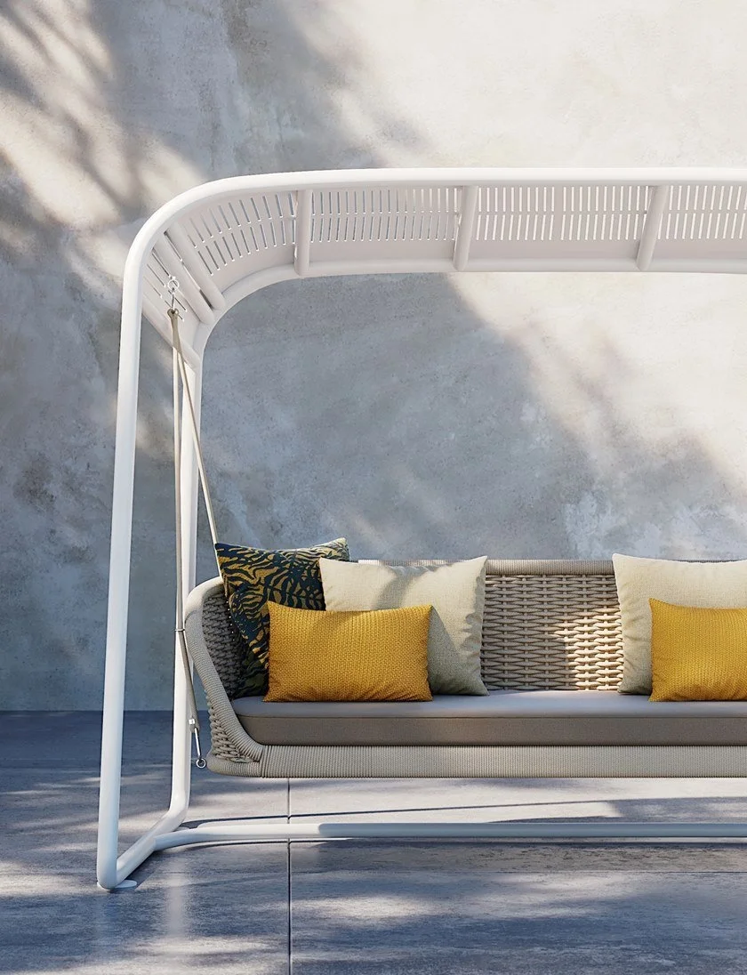 Hotel luxury  outdoor furniture 3 seater  canopy  swings