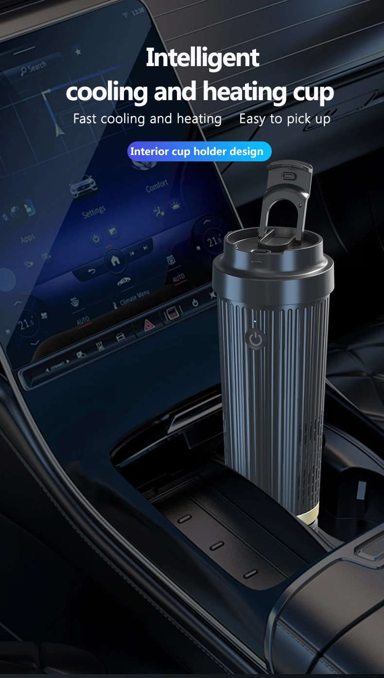 2 in 1 Car Cooling Heating Cup Intelligent Heating Cooling Drinks Smart Travel Cooler Warmer Heater Mug for Home Use