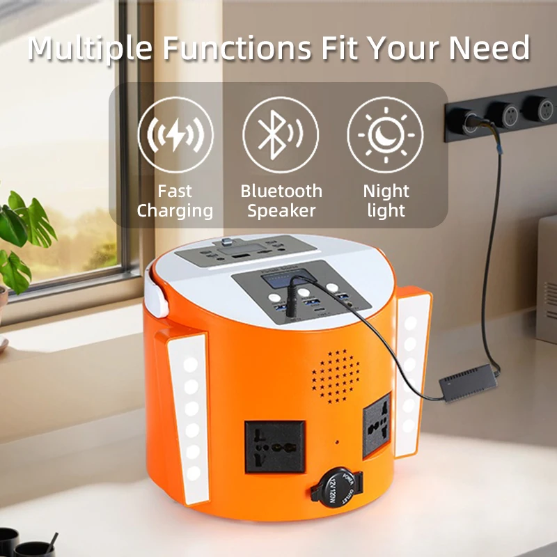 Портативная солнечная электростанция светодиодные фонари MP3 и FM радио Bluetooth Внешний Battery-192WH 300wh панель лампы фонарик