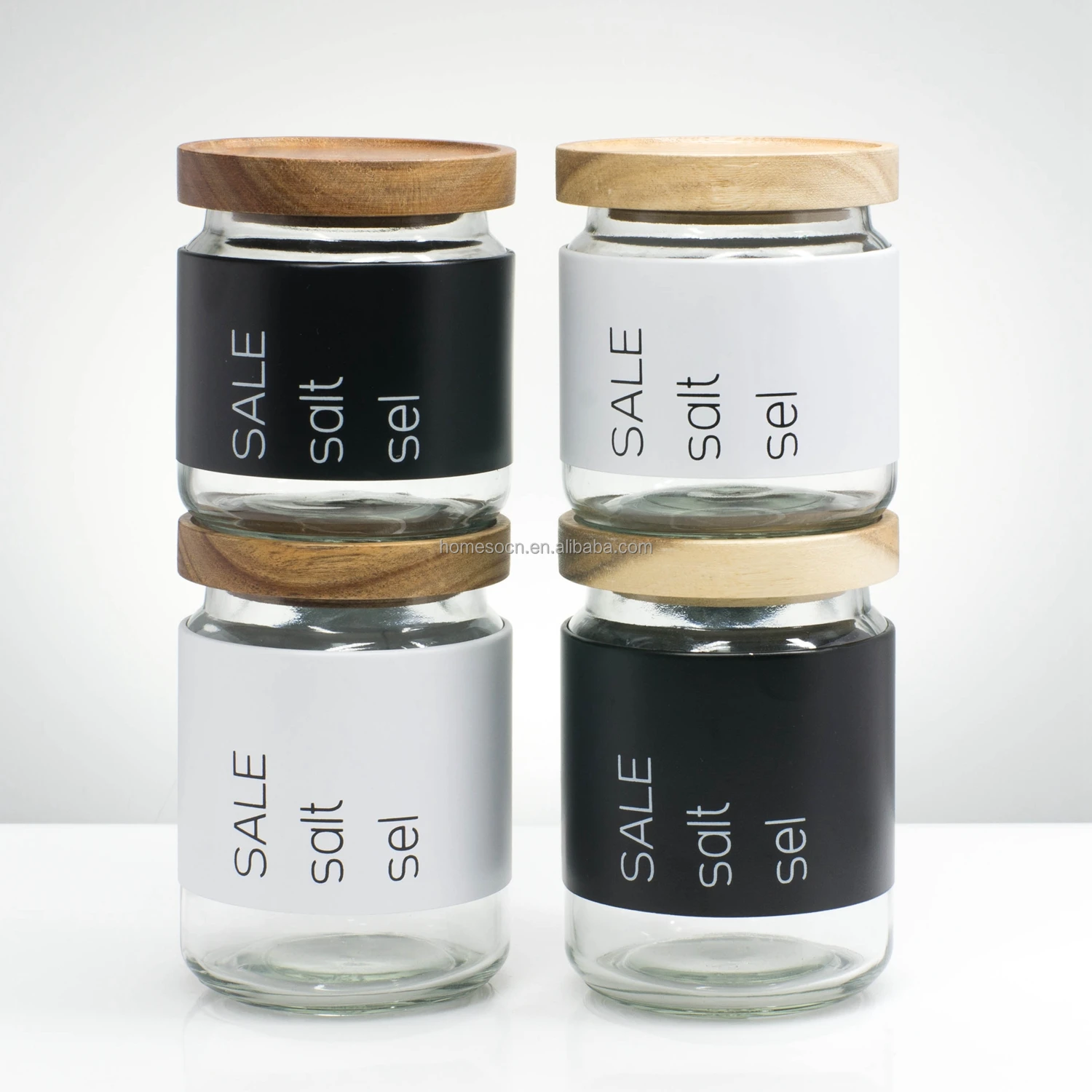 Tea Coffee Sugar Canisters Set Glass Candy Jar With Lid