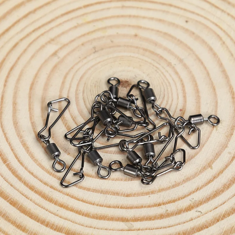 Heavy Duty Fishing Barrel Bearing Rolling swivel Solid Ring Lures Connector Fishing Snap Swivels with snap fishing accessories