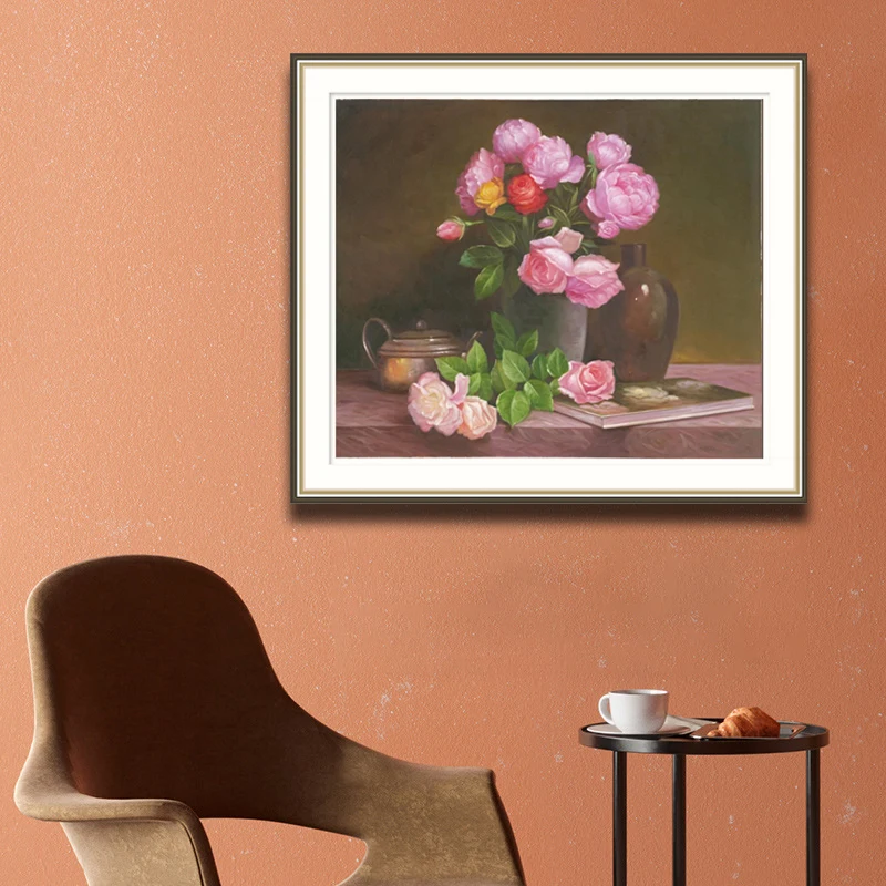 OEM Modern Decoration Oil Paintings Art Wall Painting Canvas Flowers Hand Painted Oil Painting