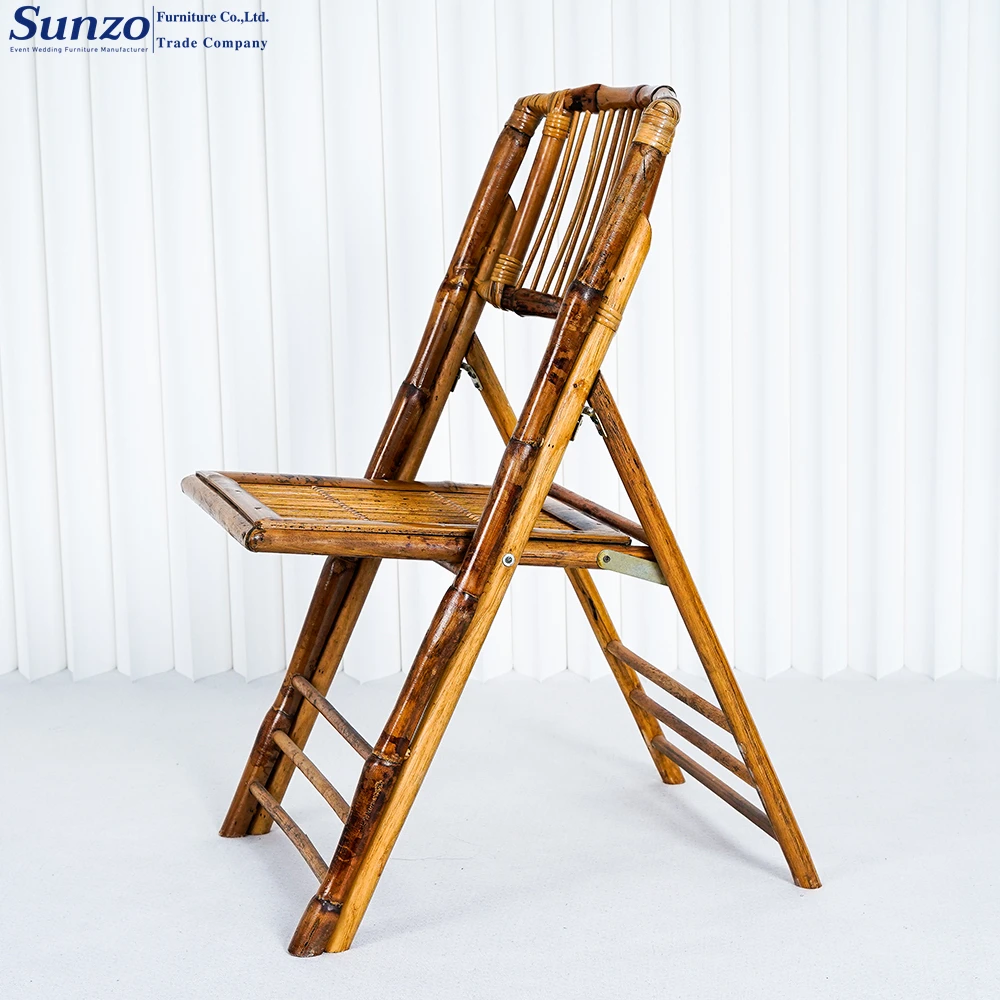 Banquet Bamboo Folding Chair Colorful Foldable for Party Villa Wedding Bar Event