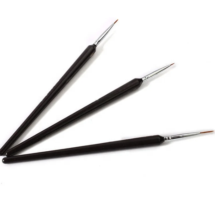 Hot Sale Detail Liner Nail Brush Set,3pcs Plastic Handle Calligraphy Art Liner Brushes