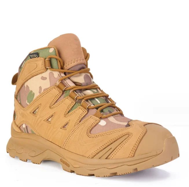 DFA1203 Camouflage khaki black green suede cow leather breathable   Camouflage training sports running duty ranger ankle boots