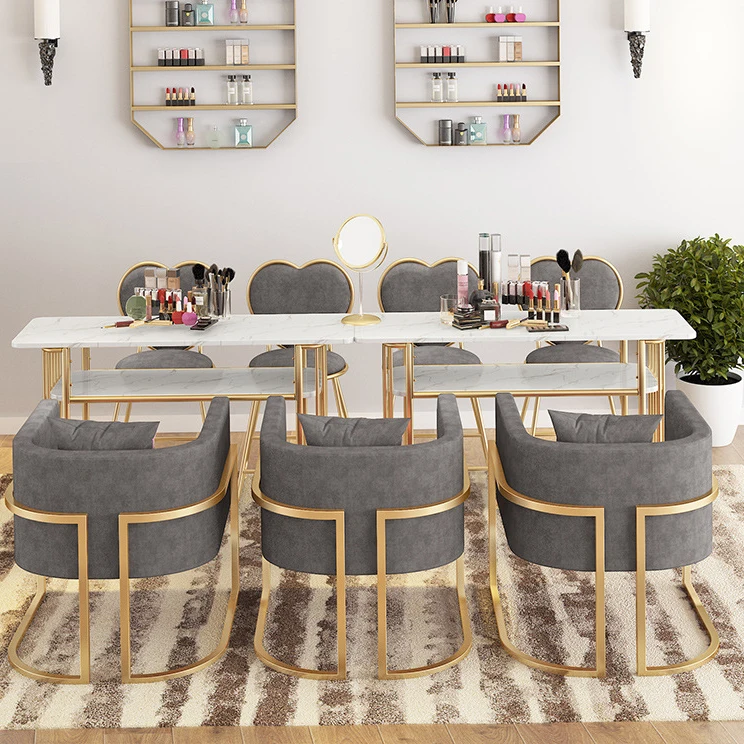 Pink Salon Furniture Modern Beauty Nail Desk Muebles Para Salon De Belleza Desk Manicure Table And Chair Set