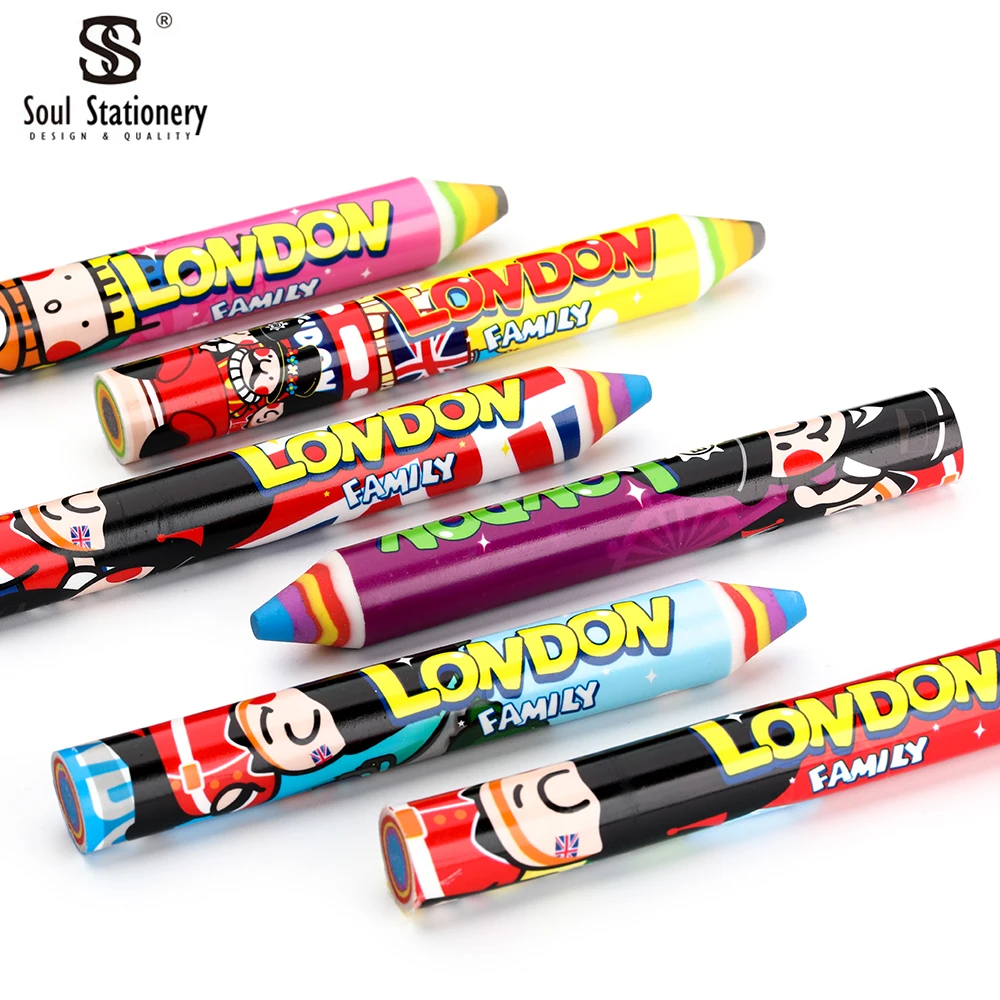 SS-WJ4007 Rainbow Eraser Carton London Tourist Souvenir Theme Original Design ODM Supplies Eraser Pen