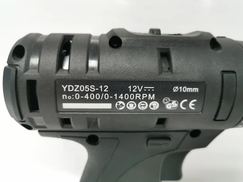 
YIDA Brand cordless mini drill with lock YDZ05S-12 12V Double speed horizontal pushing lithium battery 