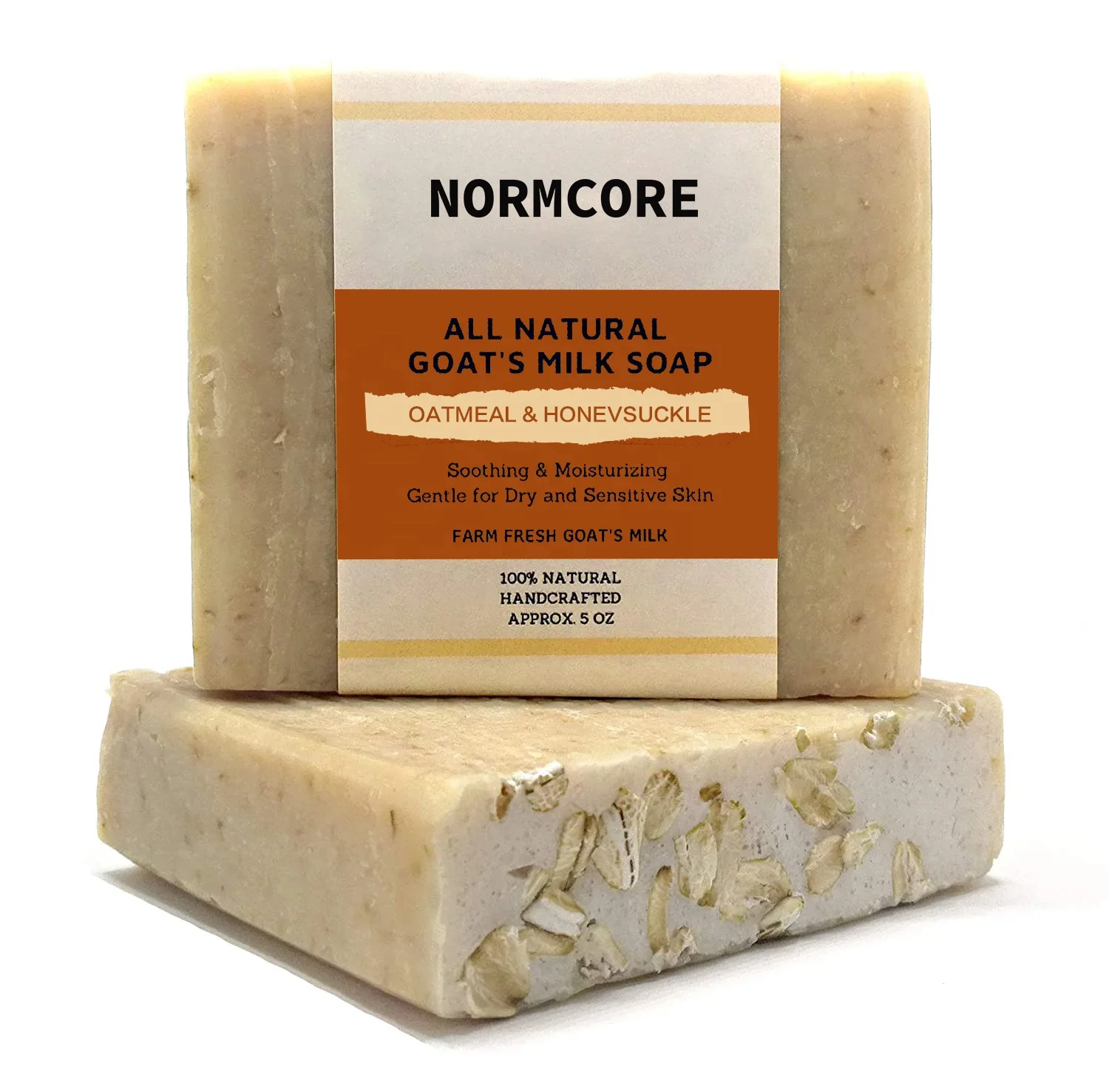 Oem 100% Natural Organic Honey Oatmeal Exfoliating Bath Soap for Women and Men