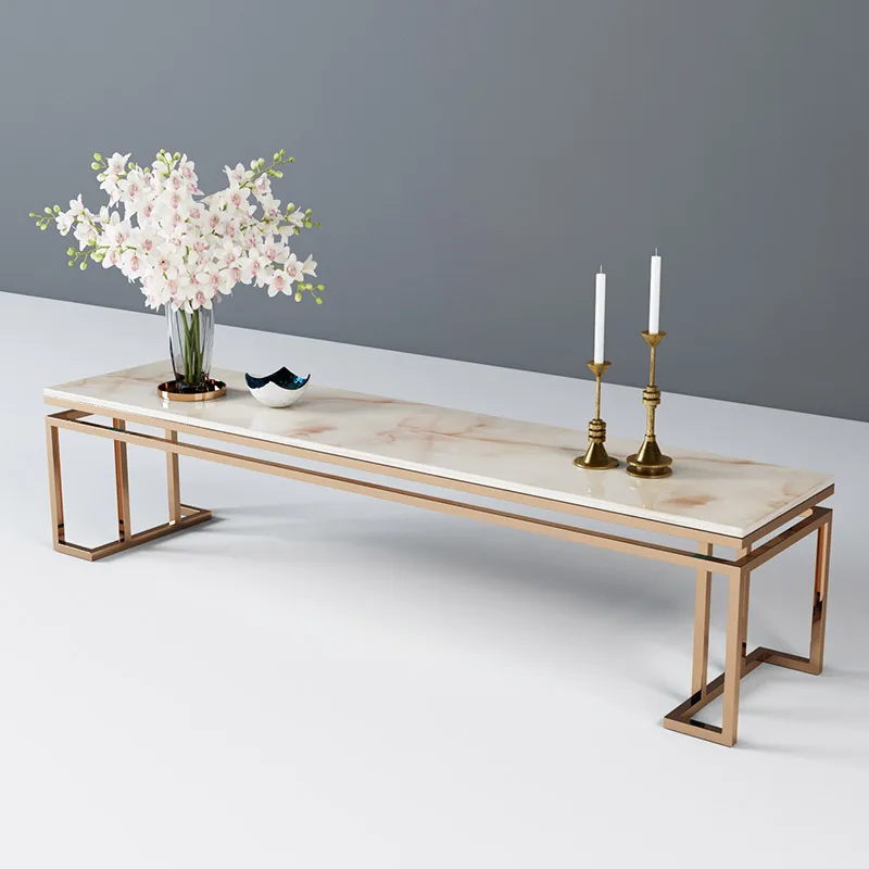 Modern marble top tv stand furniture living room metal leg for living  design