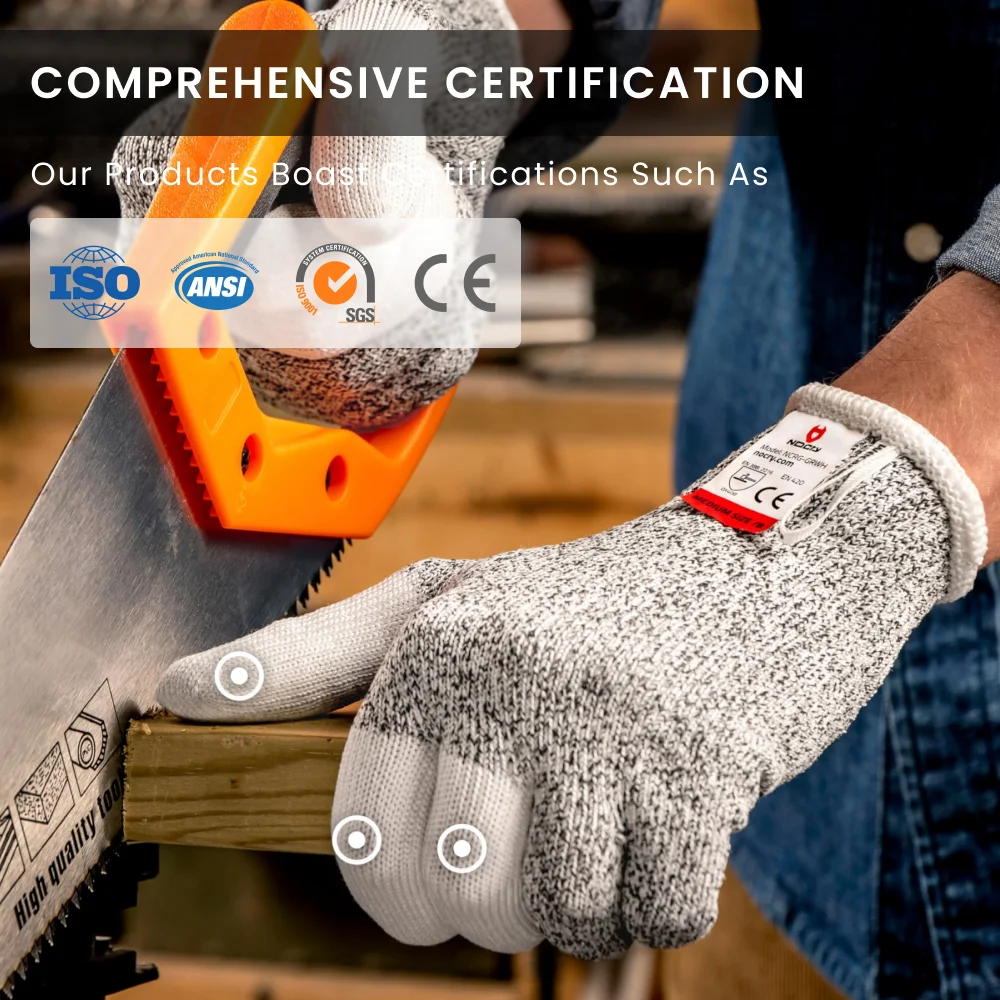 A4 corrugated level 4industrial work construction safety anti cutting resistance nitrile gloves level 5 0053