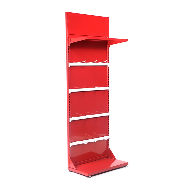 Factory Sale Custom Product Display Rack Adjustable Height Metal Racks Shelves for Shop With Hooks and Shelf