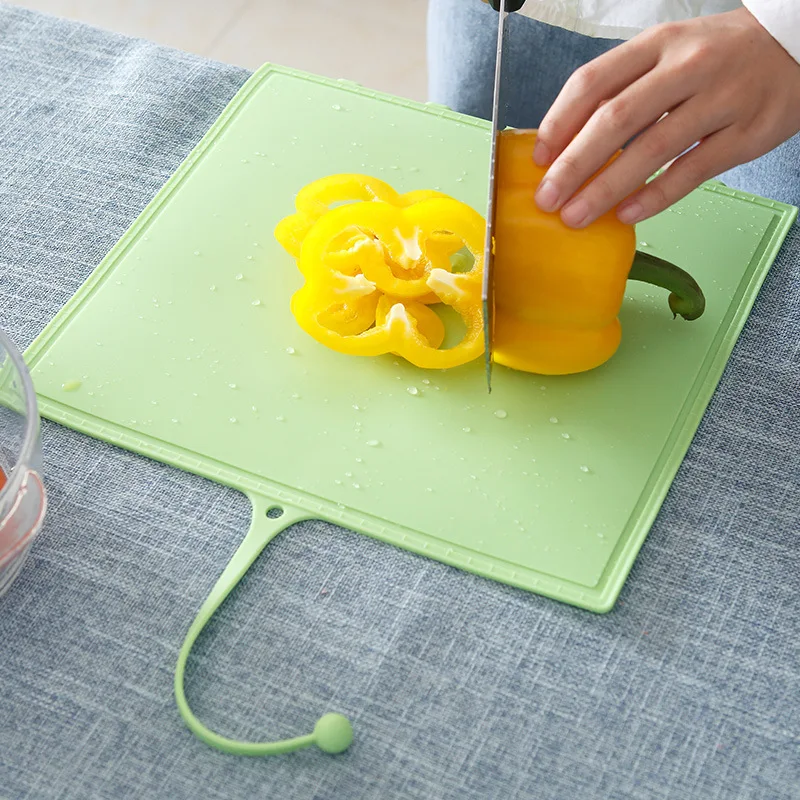 Bpa free food grade silicone Food Chopping Mats Durable Dishwasher Safe Silicone Cutting Boards with storage basket