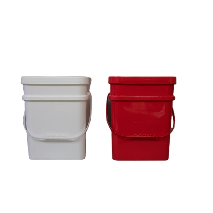 5 gallon square  acrylic ice heavy duty bucket,20l food grade black square bucket with lid