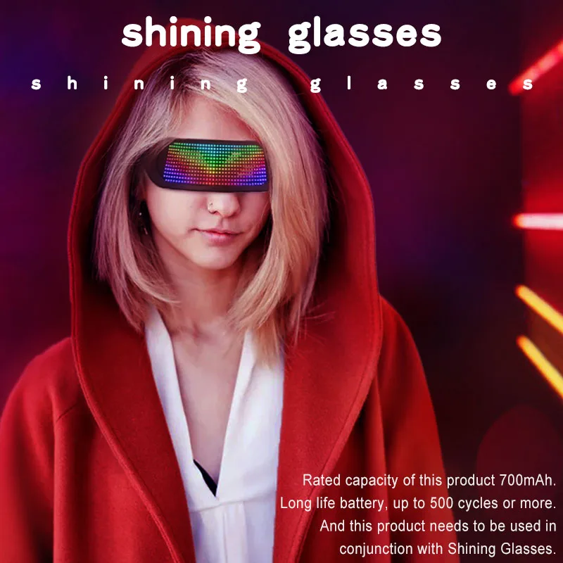 New Magic Hot selling App Rechargeable Flashing Funky Led Glasses Christmas Holiday Party Glasses LED Glasses