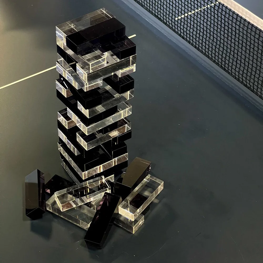 Neon pink acrylic tumble tower/neon pink plexiglass tumbling tower