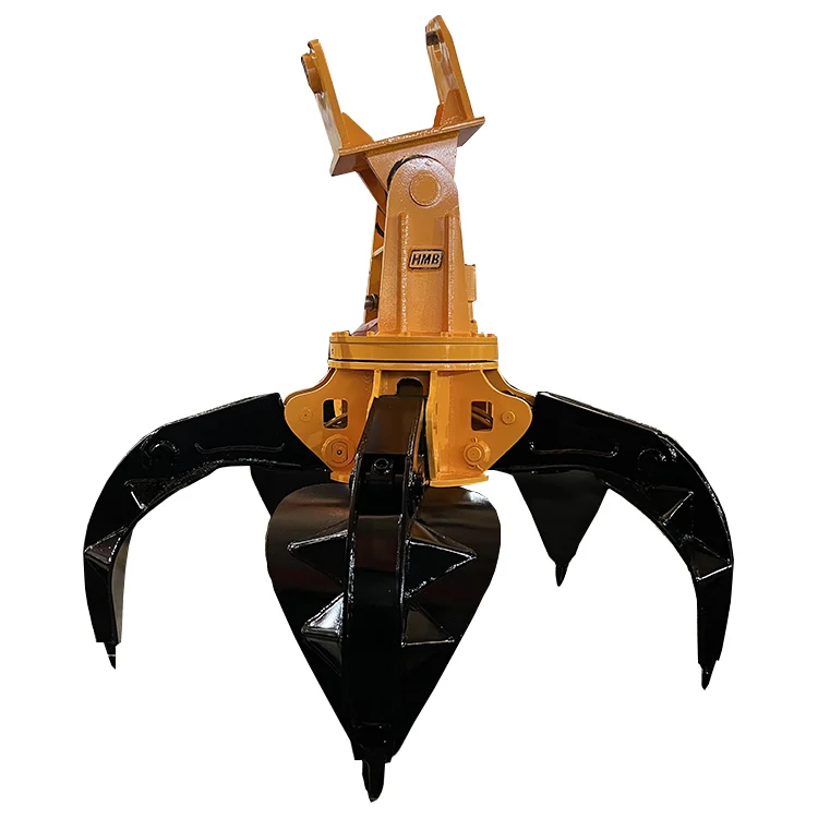 Excavator attachments steel scrap grabber Make Steel Scrap Yards hydraulic orange peel grapple