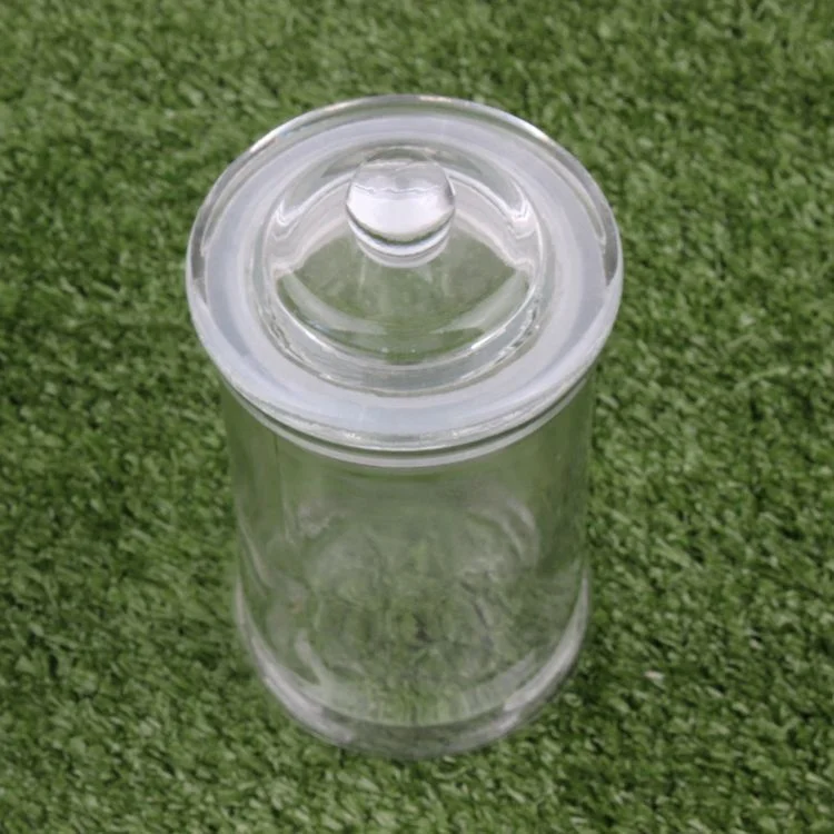 Glass Cookie Candy Penny Jar with Glass Lid Old Fashioned Clear Round Storage Container