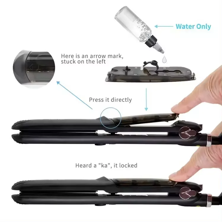 Wholesale Professional Steam Pod strong infrared Hair Straightener Custom Logo Titanium Irons Private Label Ceramic Flat Iron