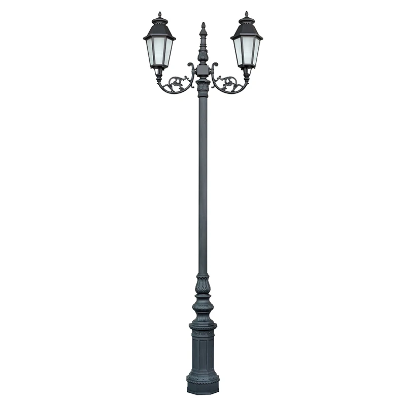 Noridc style decoraite garden lantern LED antique cast iron aluminum street lamps outdoor classic  pole light