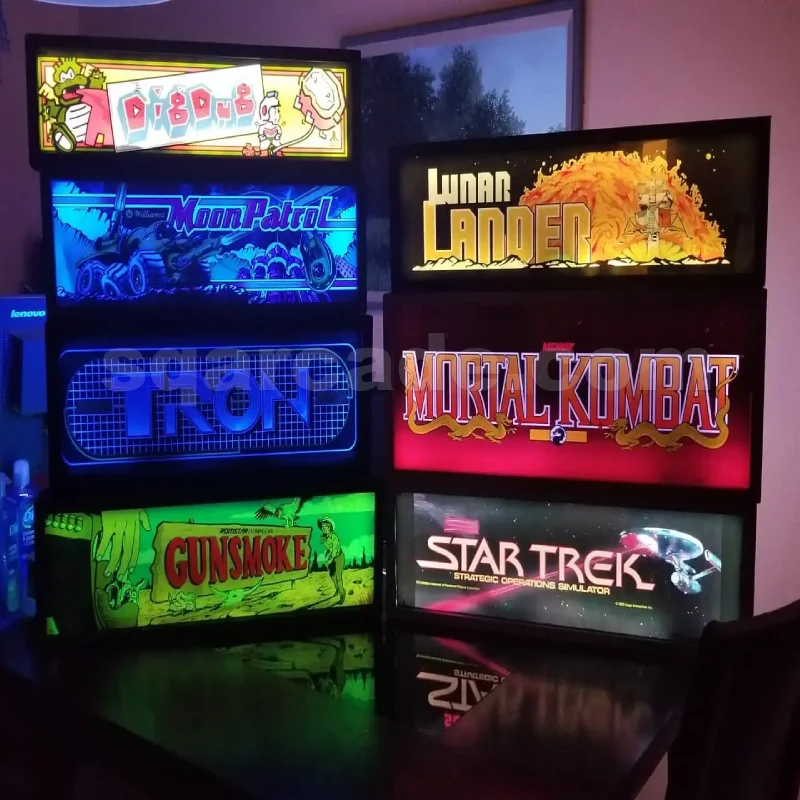 Backlit Nice Signs Reteo Game Accessory Custom LED Arcade1Up Arcade Cabinet Marquees Light Box