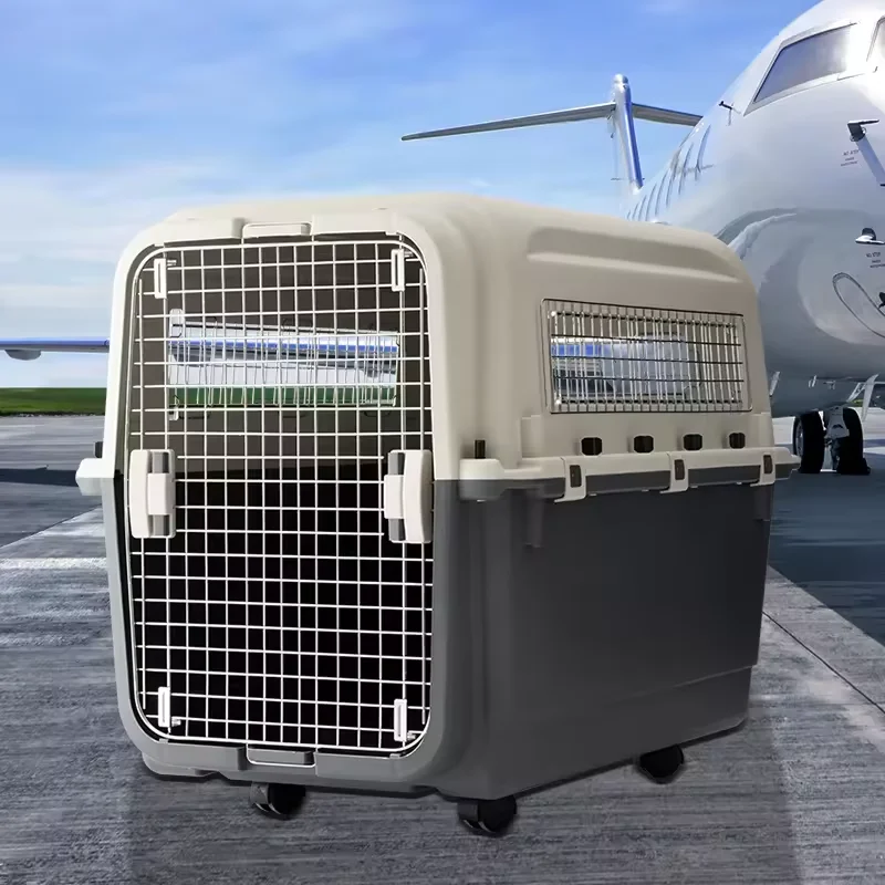 Pet Puppy Cat Rabbit Travel Carrier Transport Box Crate Cage With Feeder Urine Pad Shoulder Straps or Wheels
