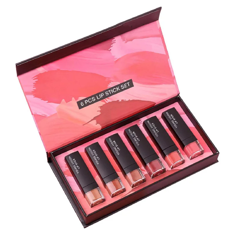 Custom Logo Magnetic Gift Lip Gloss Boxes Packaging Cosmetic Lipstick Sets Box With EVA Foam