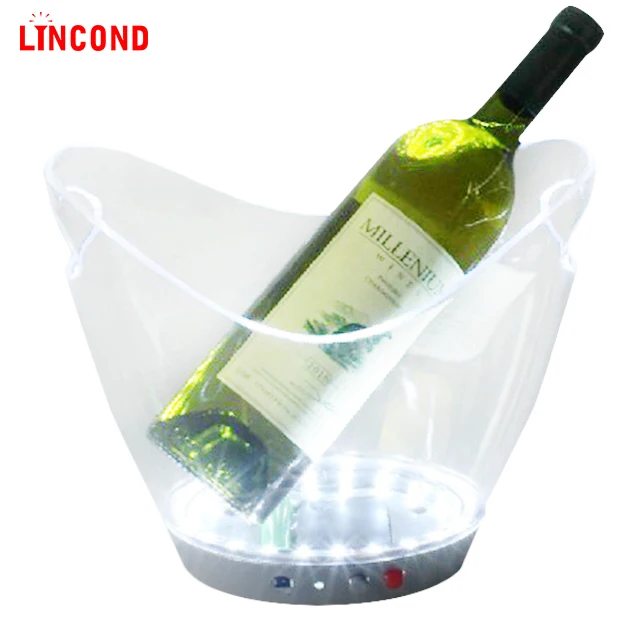 Plastic Acrylic 3.5L rechargeable led light beer ice buckets