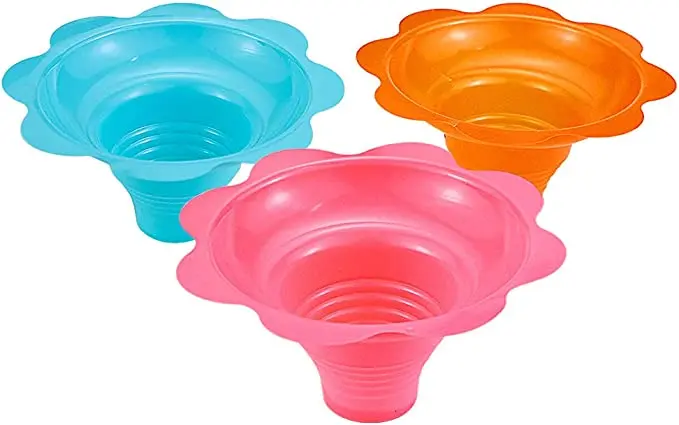 Plastic 8oz Snow Cone Bowls Customized Snow Cone Flower Cups for Shaved Ice or Ice Cream