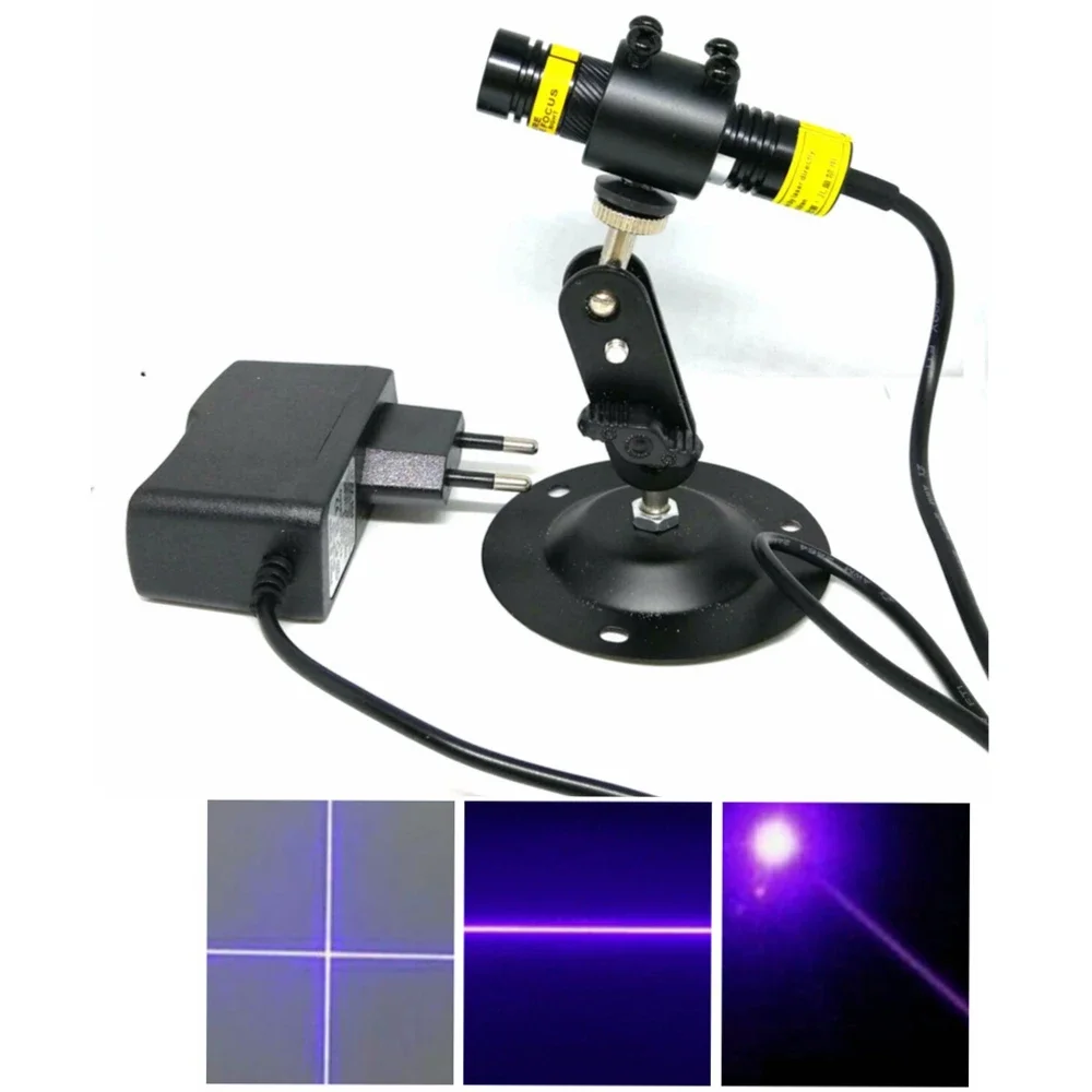 1668 Line Cross Dot Focusable 405nm 100mw 200mw 300mw Violet Blue Laser Diode Module 5V Alignment Marker Tool