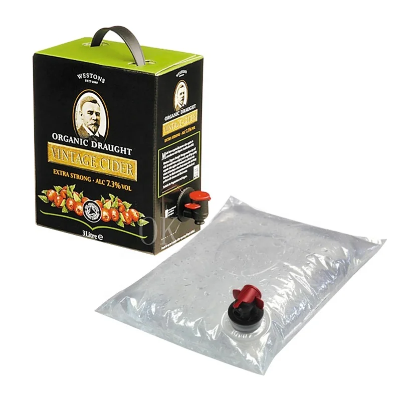 Wholesale BIB Bag In Box Aluminum Foil Oil Wine Bag With Spout Tap For Beverage Packaging