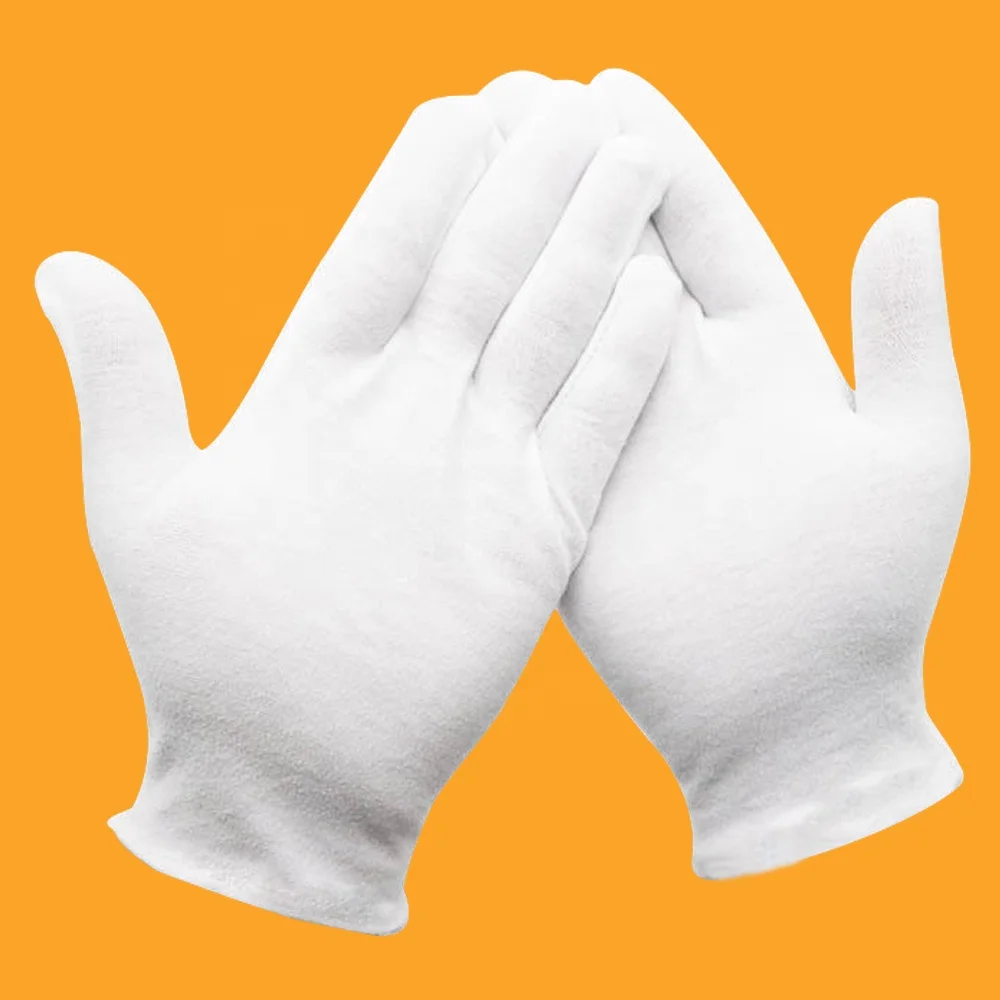 GM1001 Soft Breathable Thin White Parade Gloves Jewelry Inspection Transportation Maintenance Work Etiquette Cotton Gloves