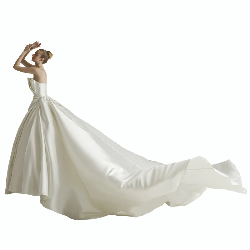 2022 New Luxury Wedding Dress, Bridal Gown Elegant Trailing Modest Wedding Dress/