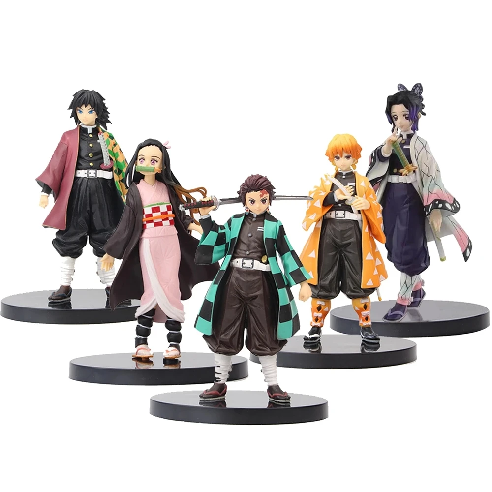 6 шт. аниме-Фигурка «Убийца демонов» Kamado Tanjirou Nezuko Zenitsu Agatsuma Hashibira Inosuke Tomioka Giyuu Tsuyuri Kanawo