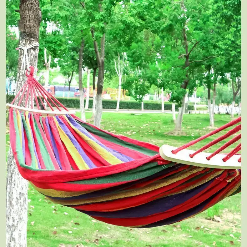 Portable 2-Person Adult Parachute Nylon Hammock with Padded off Bed Swing Hammock for Outdoor Camping and Tent Use