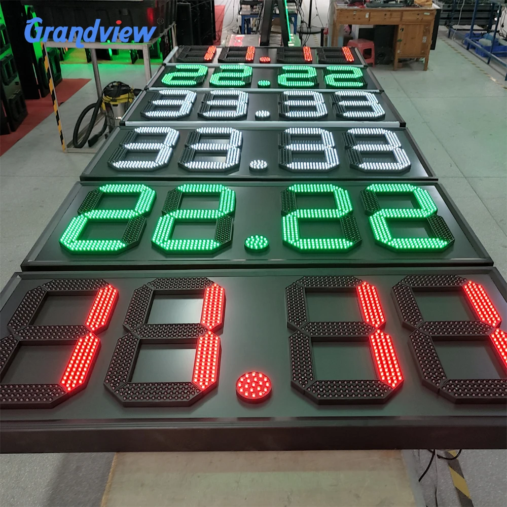 Grandview factory wholesale outdoor remote control yellow digital fuel price signs gas display for gas station
