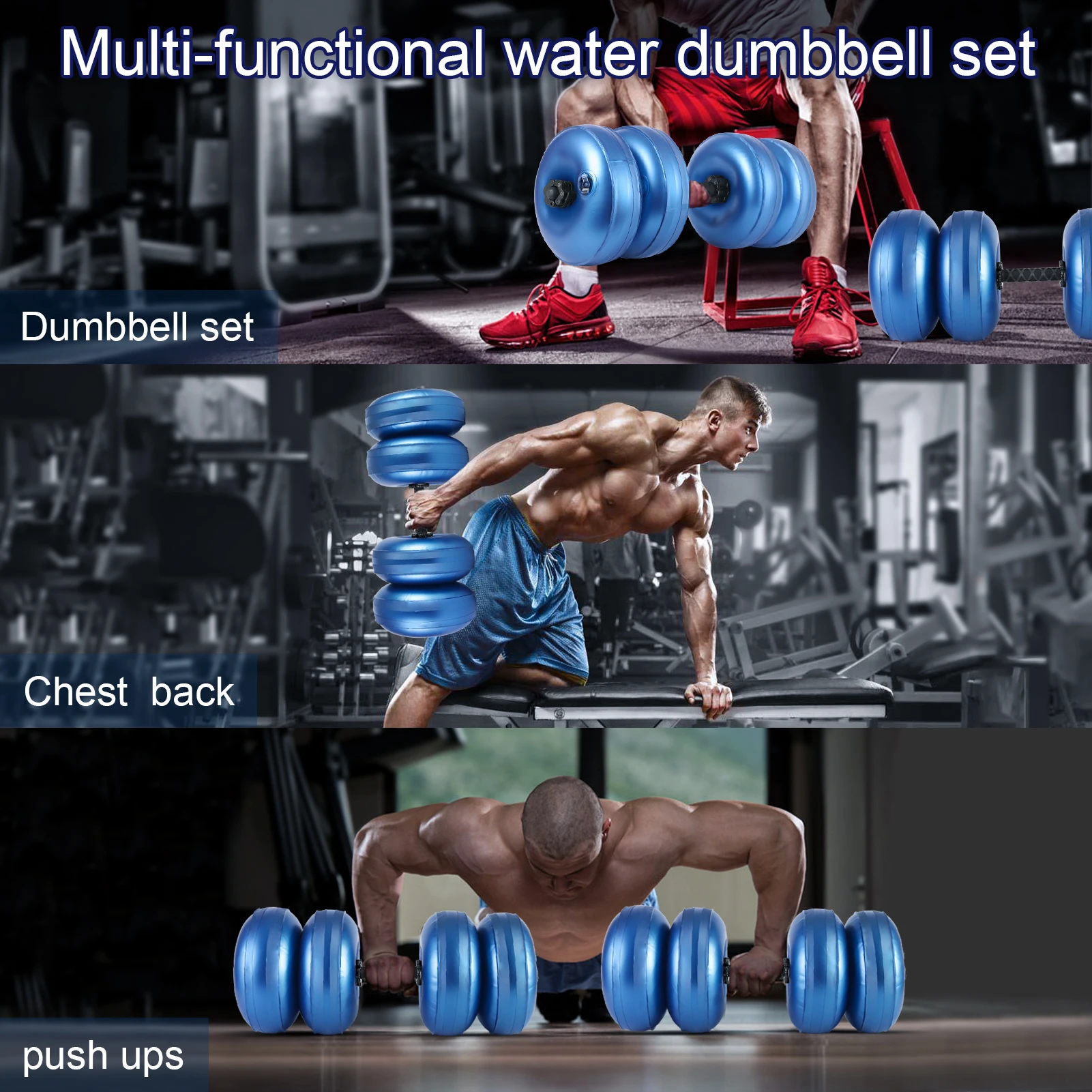 Gym equipment adjustable dumbbell set 66 lbs 10kg 20kg 25kg 30kg weight lifting dumbbell barbell set for gym fitness