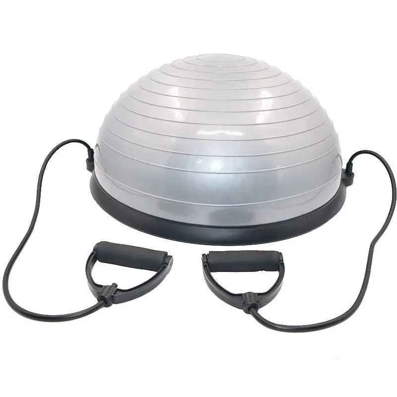 Balance Fitness Hemisphere with Tension Band and Inflatable Massage Yoga Half Ball