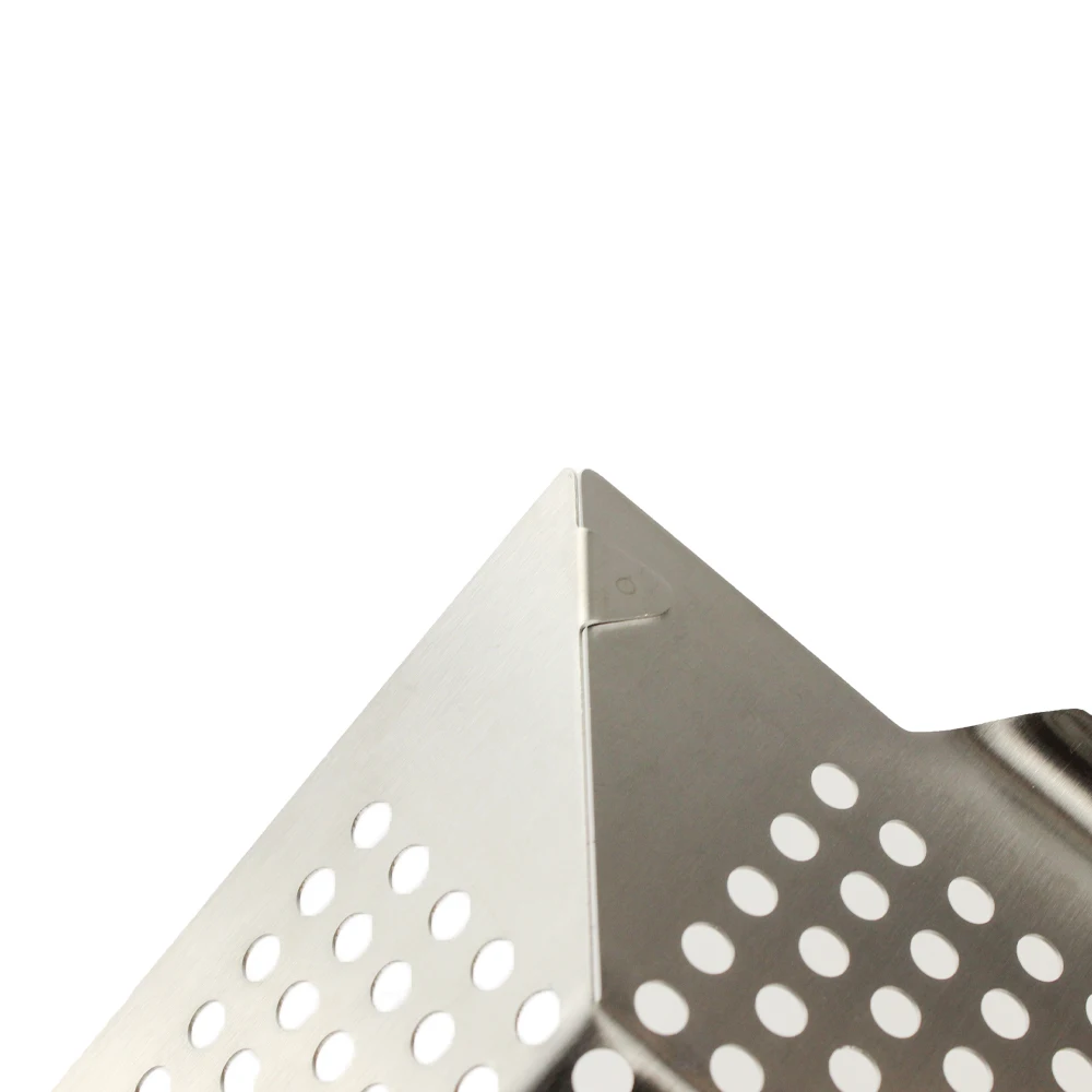 Marvelous Quality and Outlook Square Stainless Steel Grill Basket with Two Handles for Easy Lifting