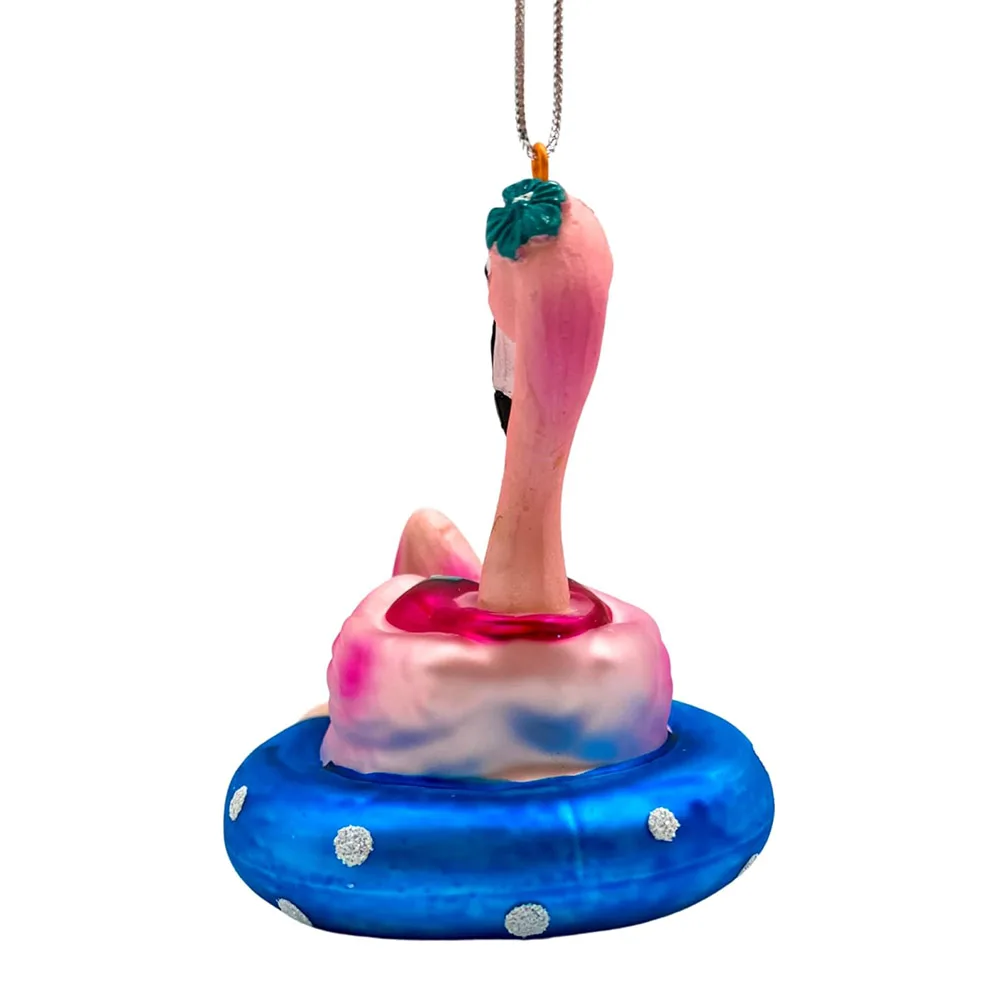 Christmas tree home Party decoration hanging hand blow painting glass flamingo ornament Eco-friendly