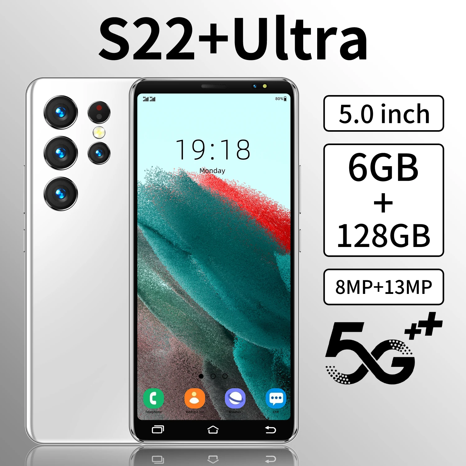 S22 Ultra Smart Android Phone 6800mah 5G Dual SIM Dual Standby Unlocked Smartphone