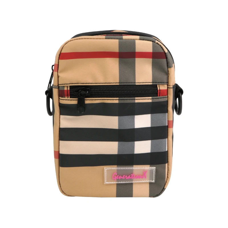 ECO England Style Design Messager Bag Cool Side Bag Crossbody Bag RPET Fabric Men Customized Logo Stitching Nylon Letter Ripstop