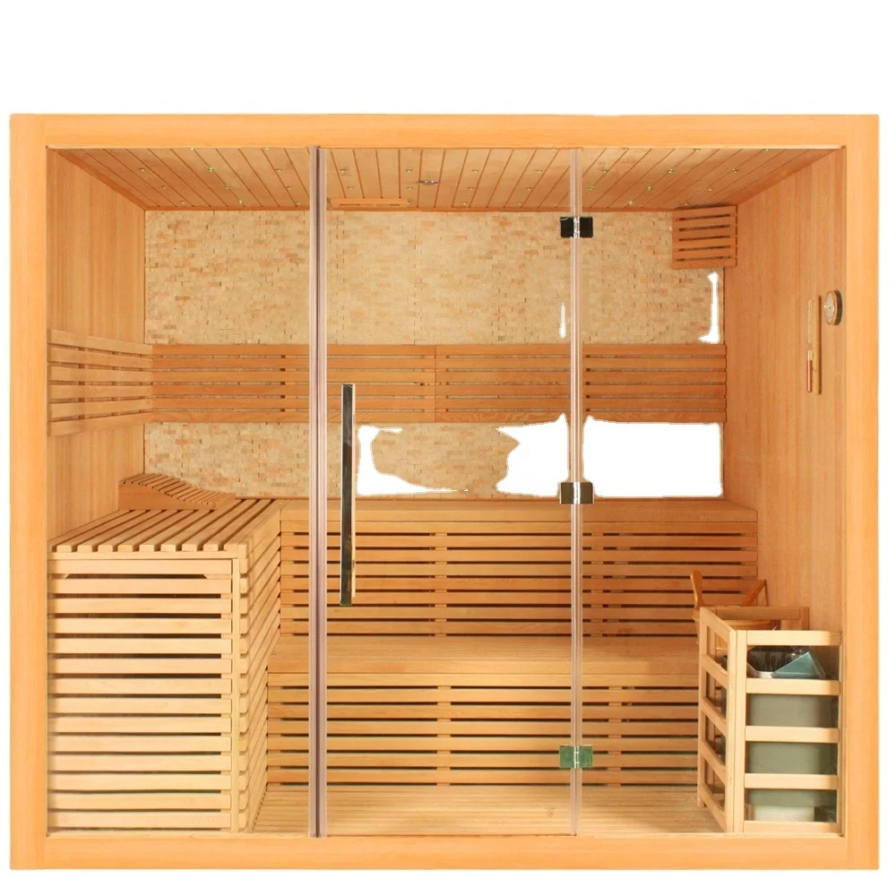 2021 Hot Sale Luxurious Family 4-5 persons Capacity and Computer Control Panel Feature Traditional Sauna Room